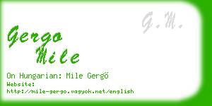gergo mile business card